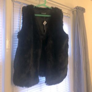 Faux Black Fur Vest